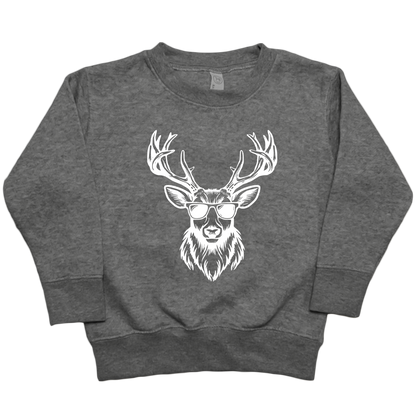 Cool Deer Toddler Crew Neck Sweatshirt