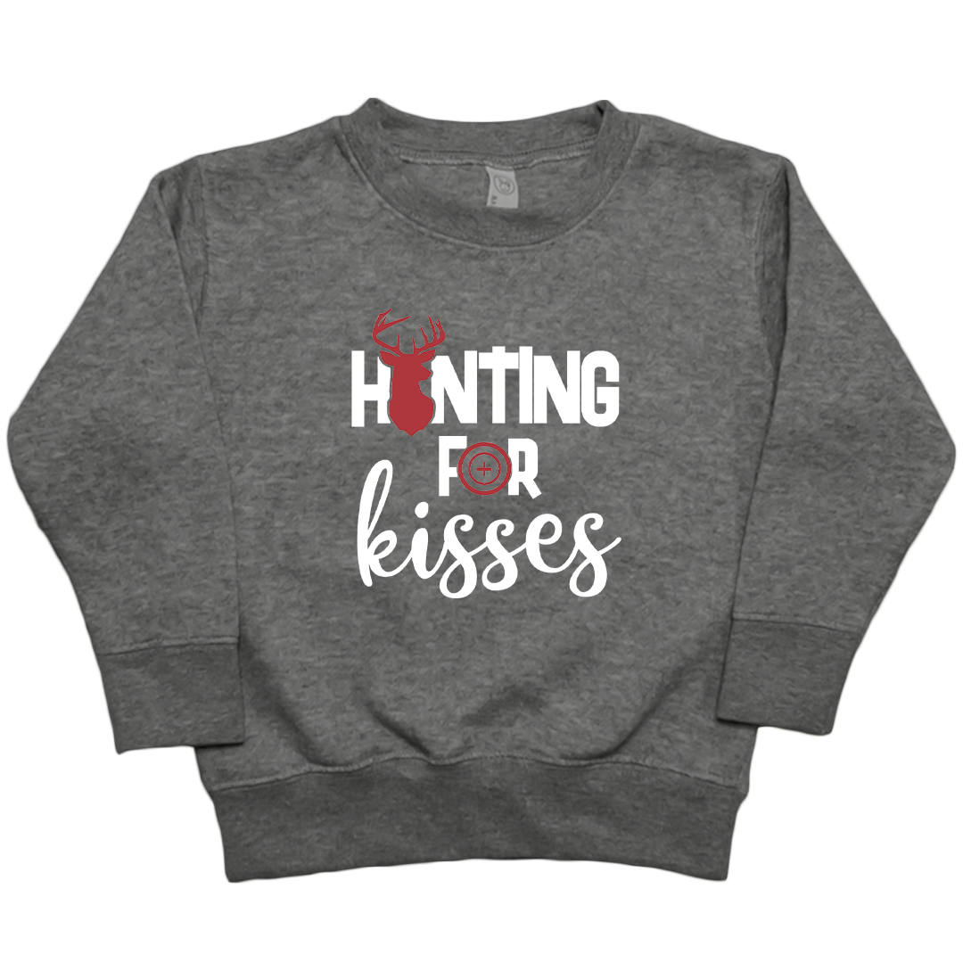 Hunting For Kisses Toddler Crew Neck Sweatshirt