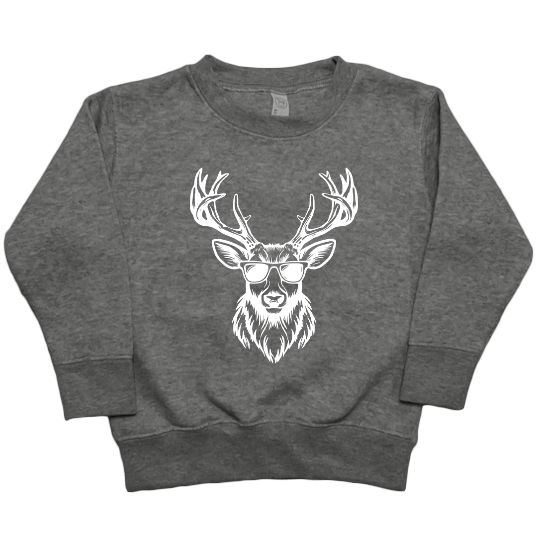 Cool Deer Toddler Crew Neck Sweatshirt