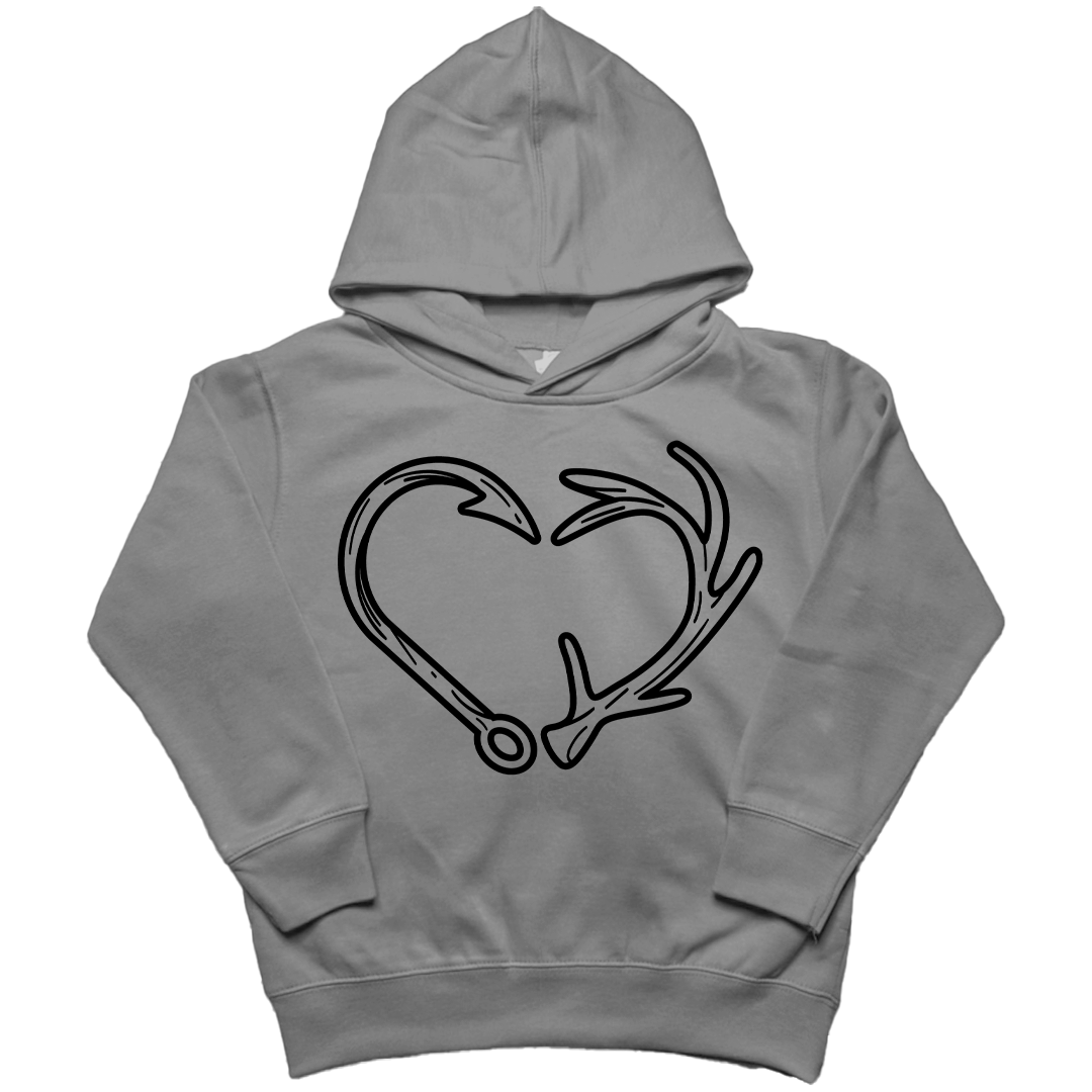 Hook Antler Heart Kids Hoodie