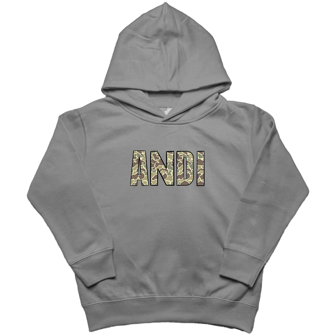 Personalized Camo Name Kids Hoodie