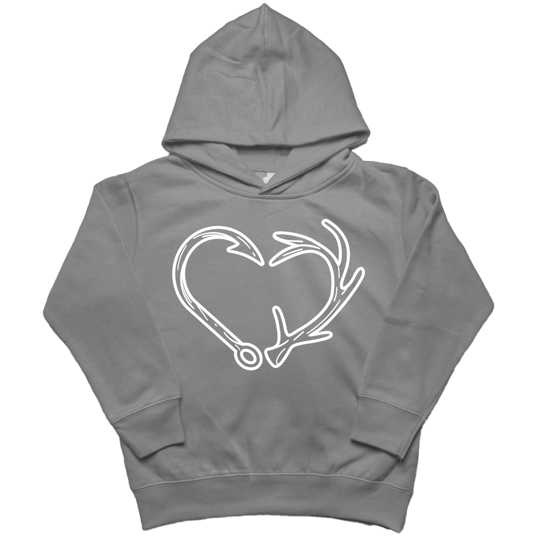 Hook Antler Heart Kids Hoodie