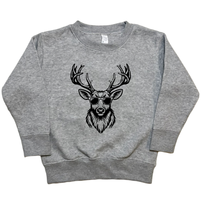 Cool Deer Toddler Crew Neck Sweatshirt