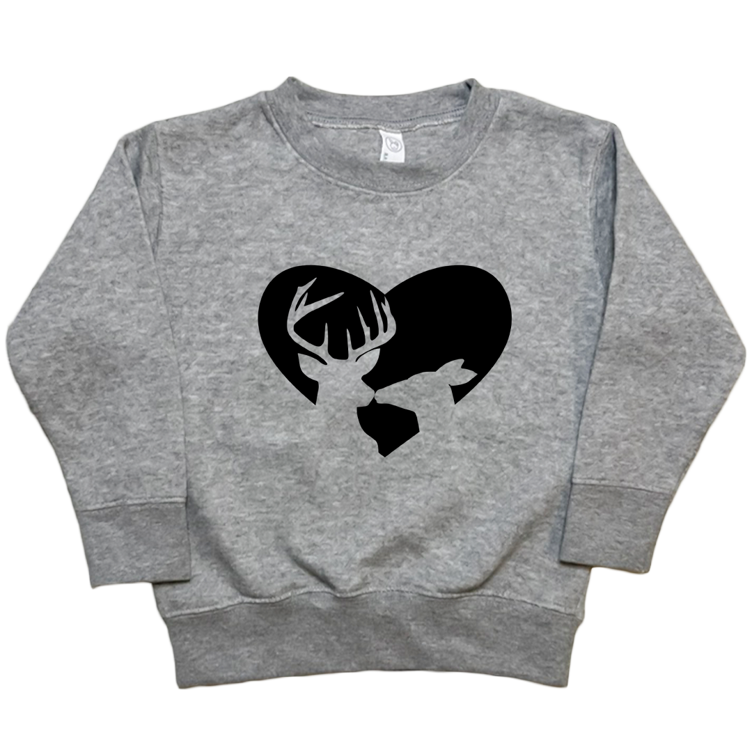 Deer Romance Toddler Crew Neck Sweatshirt