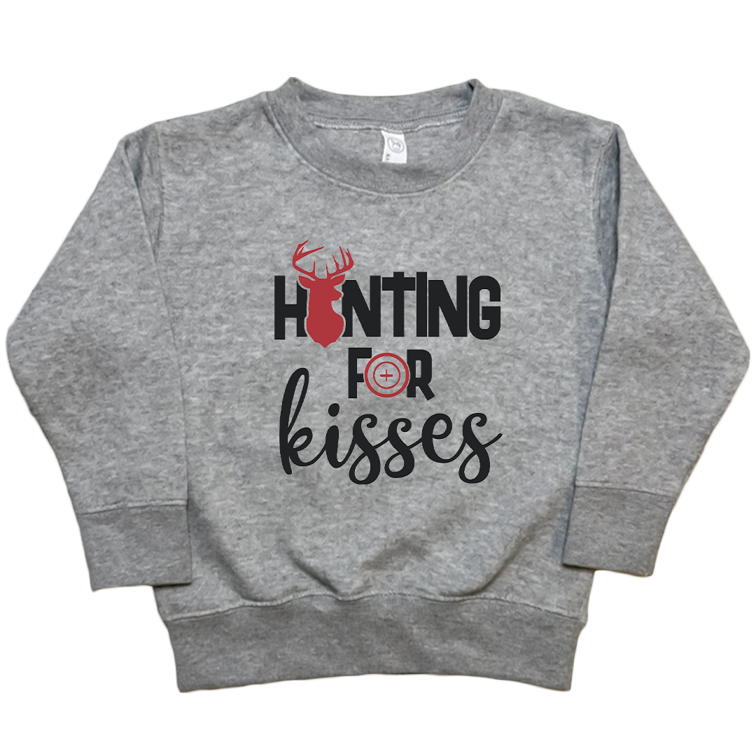 Hunting For Kisses Toddler Crew Neck Sweatshirt