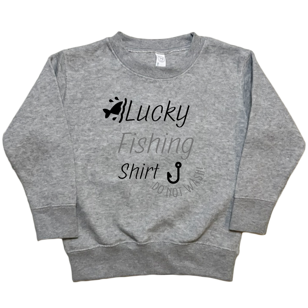 Lucky Fishing Shirt Toddler Crew Neck Sweatshirt