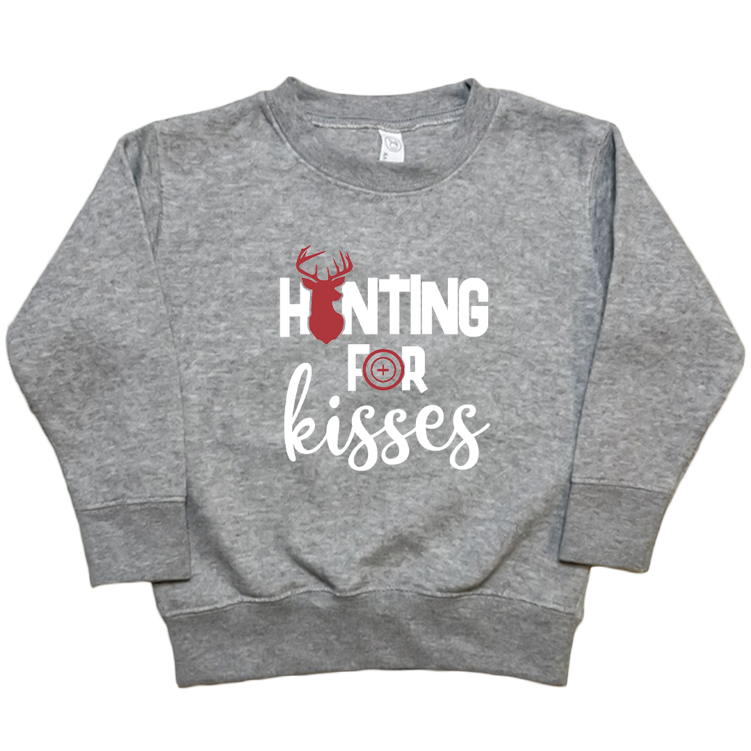 Hunting For Kisses Toddler Crew Neck Sweatshirt