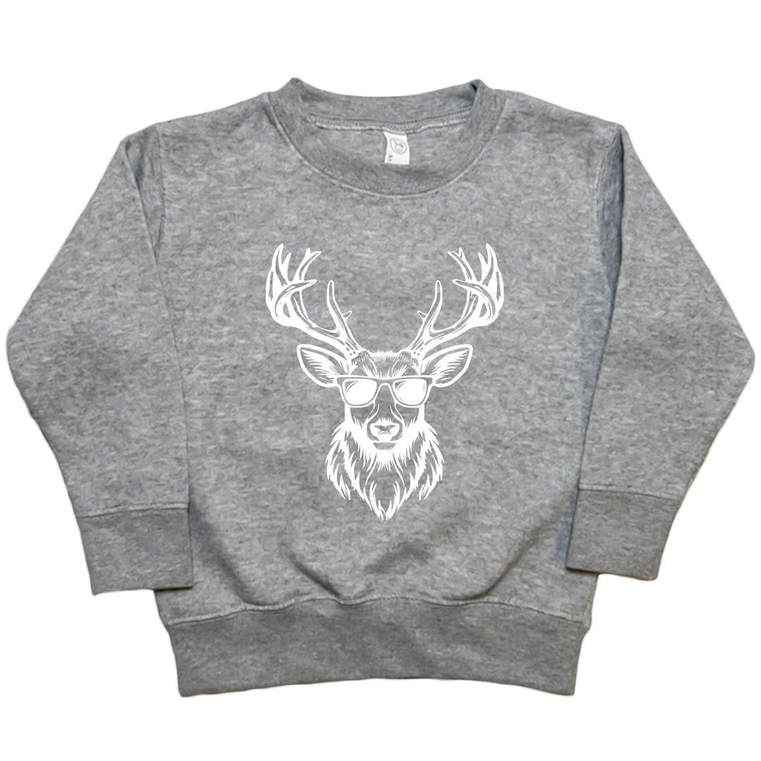 Cool Deer Toddler Crew Neck Sweatshirt