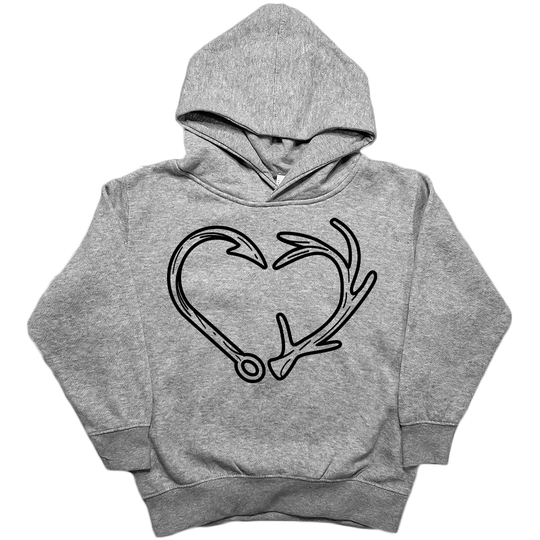 Hook Antler Heart Kids Hoodie