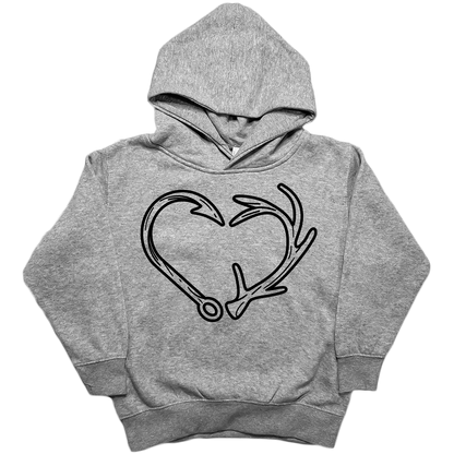 Hook Antler Heart Kids Hoodie