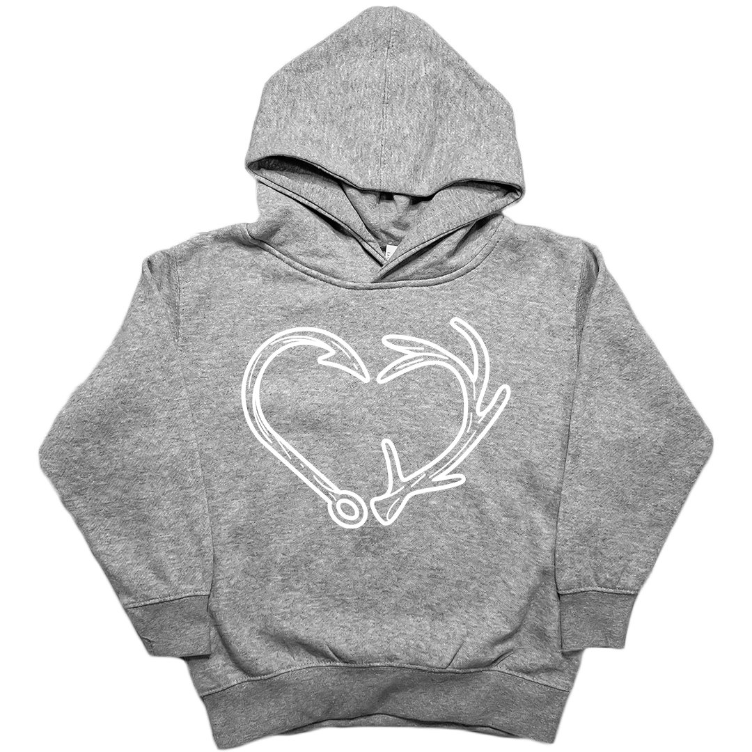 Hook Antler Heart Kids Hoodie