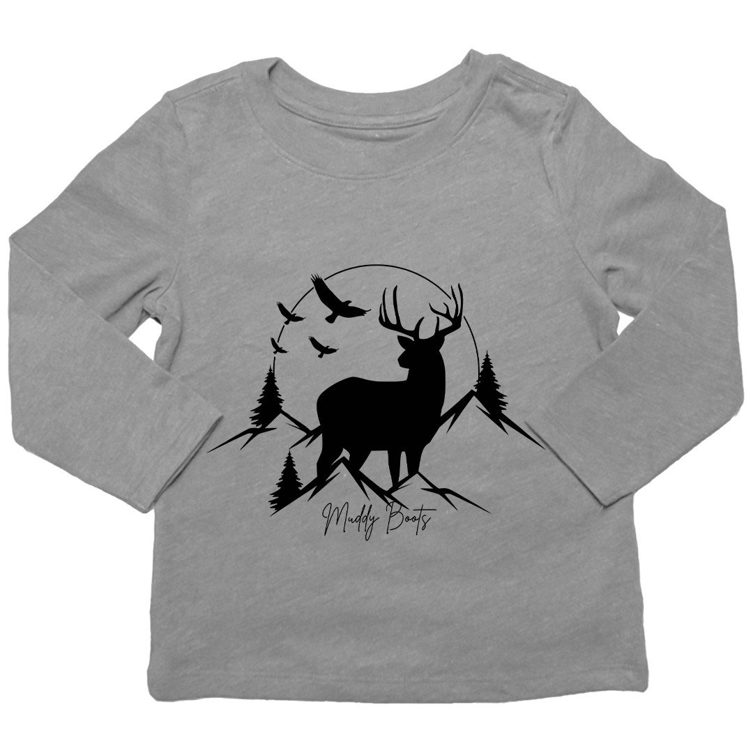 Mountain Deer Kids Long Sleeve Tee