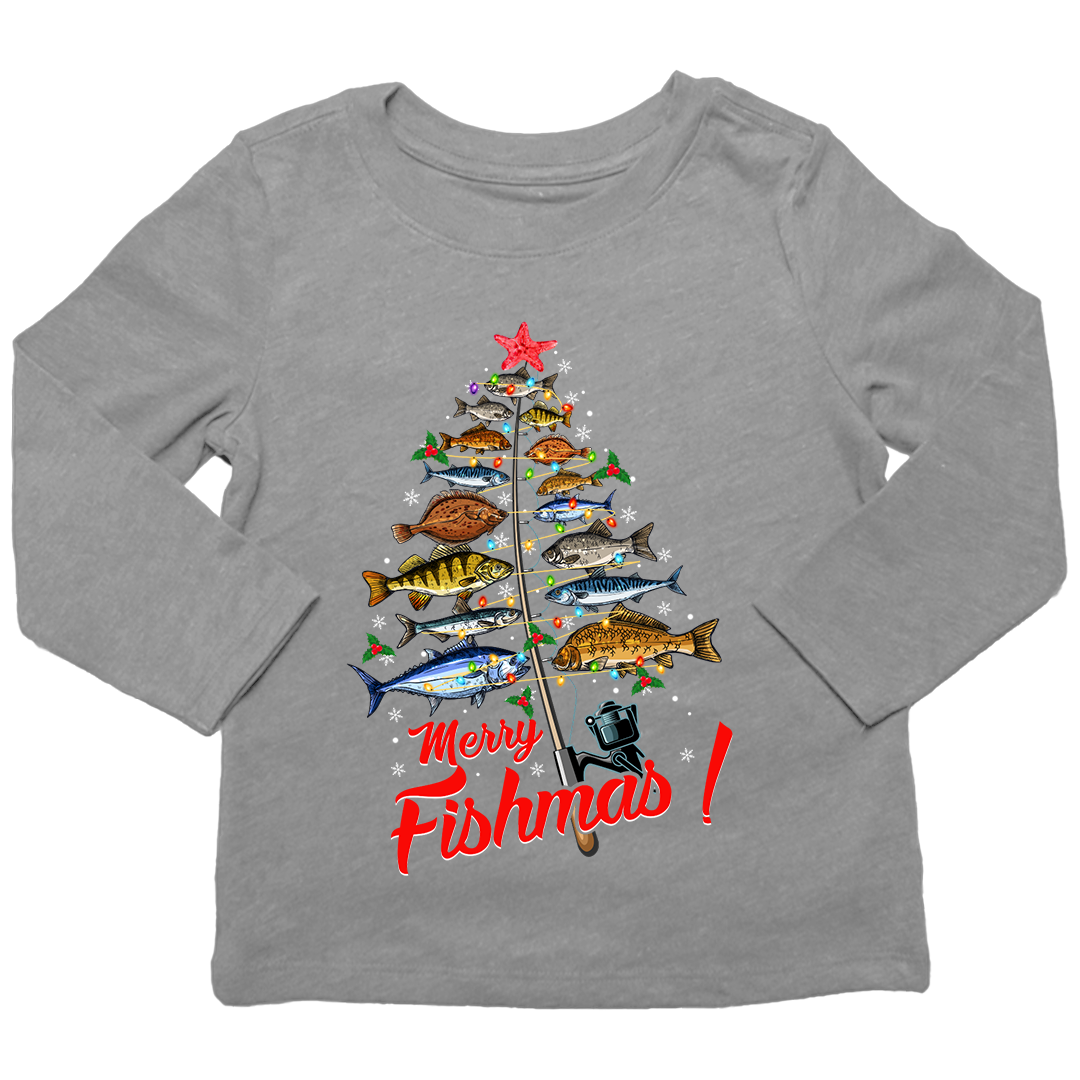 Merry Fishmas Kids Long Sleeve Tee