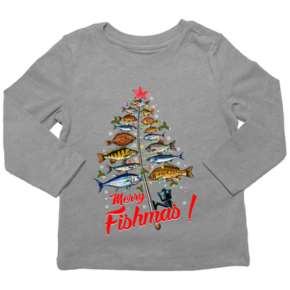 Merry Fishmas Kids Long Sleeve Tee