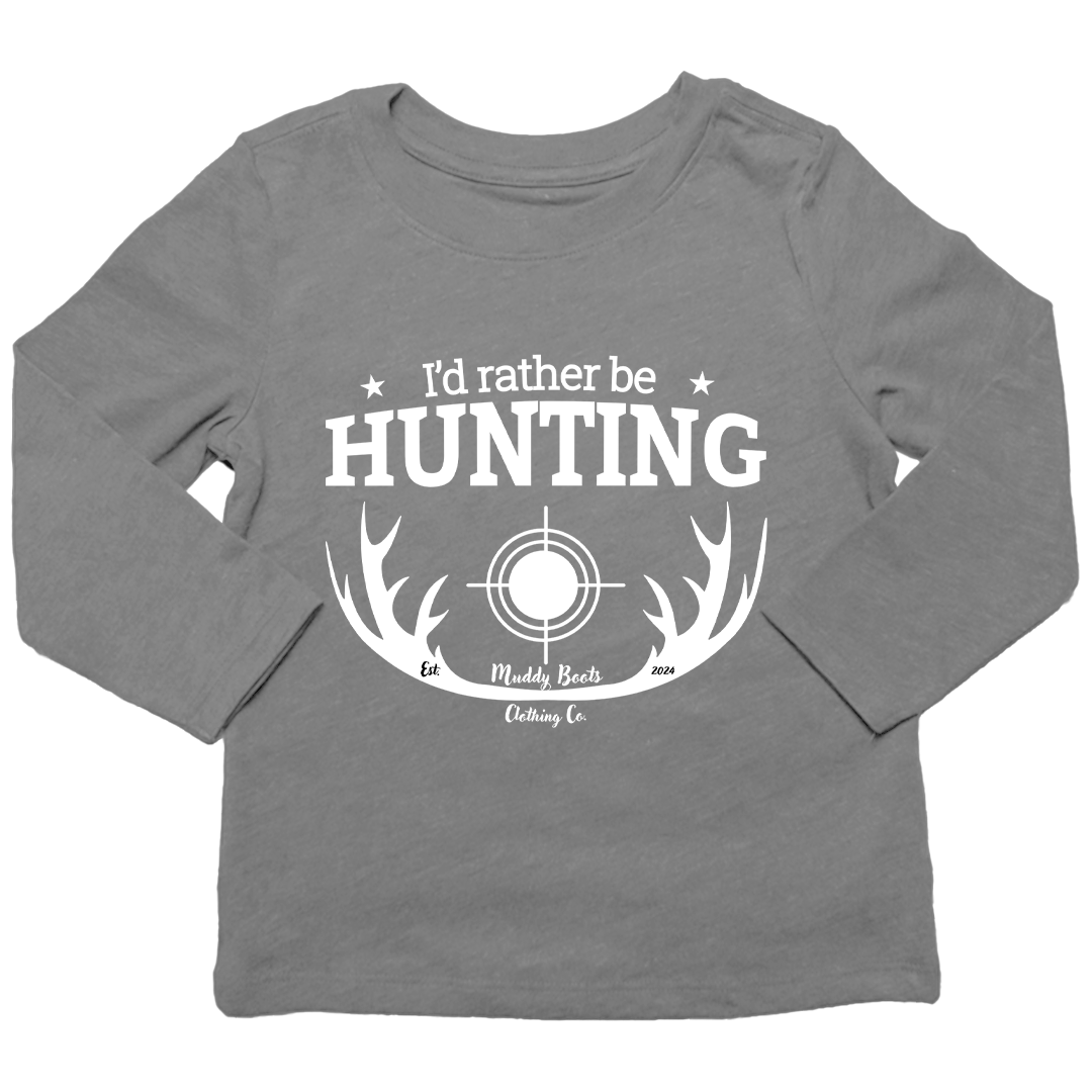 I'd Rather Be Hunting Kids Long Sleeve Tee