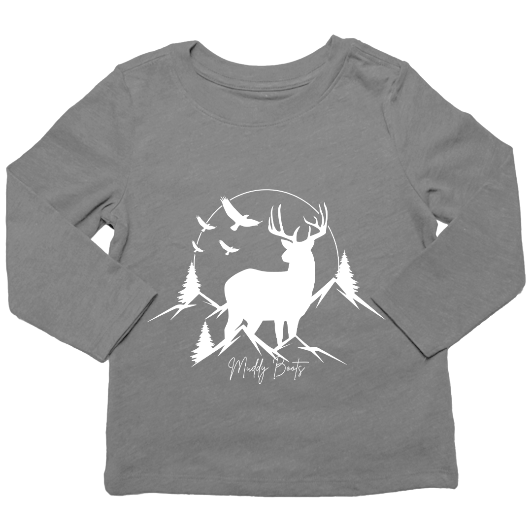 Mountain Deer Kids Long Sleeve Tee