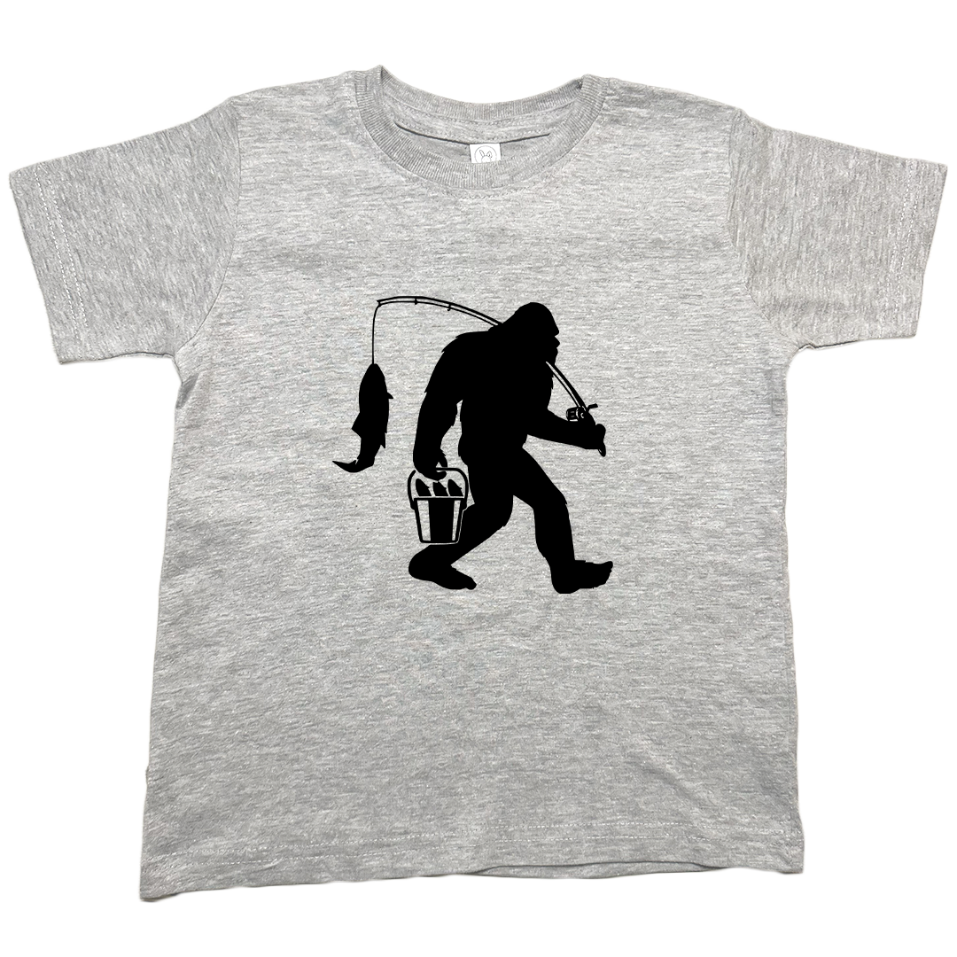 Fishing Sasquatch Kids Tee