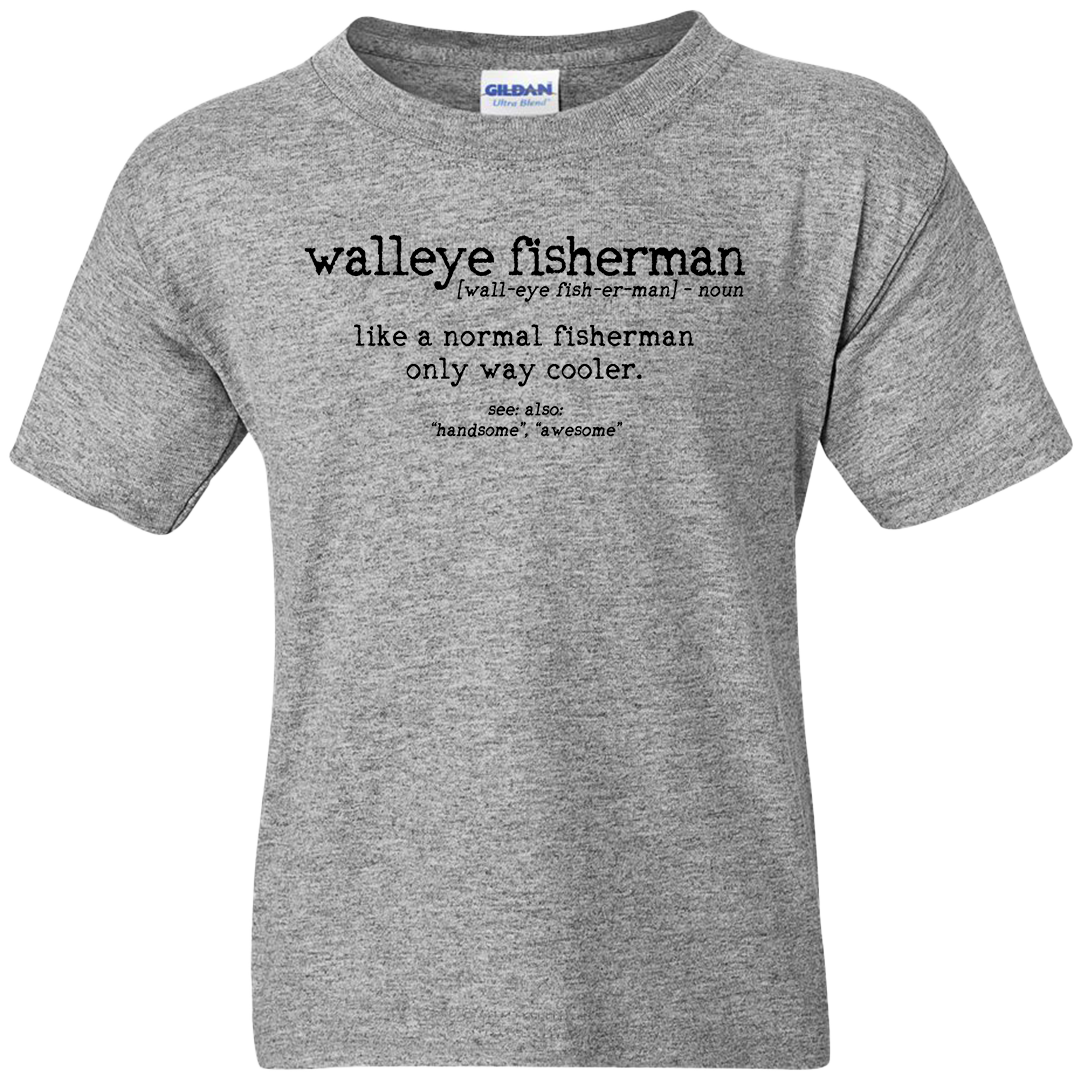 Walleye Fisherman Definition Kids Tee