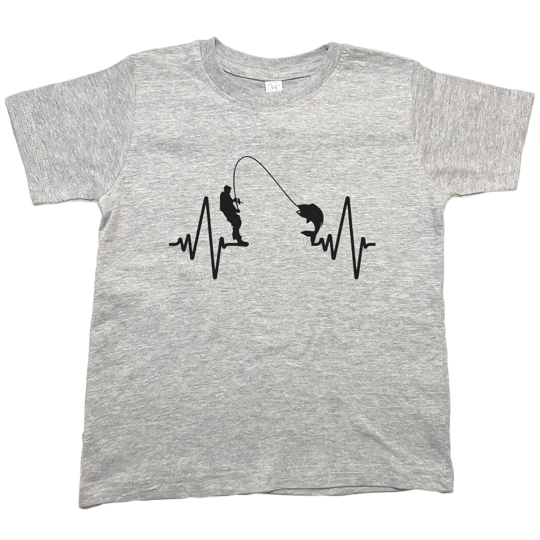 Fishing Heartbeat Kids Tee