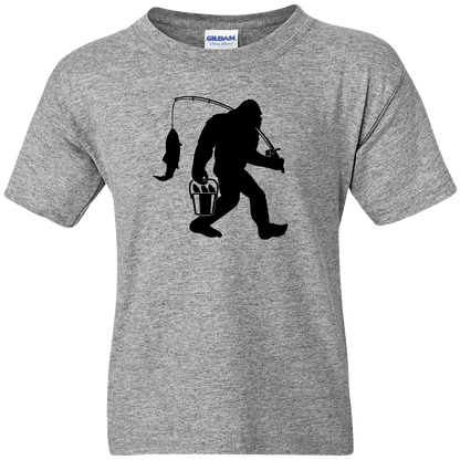 Fishing Sasquatch Kids Tee