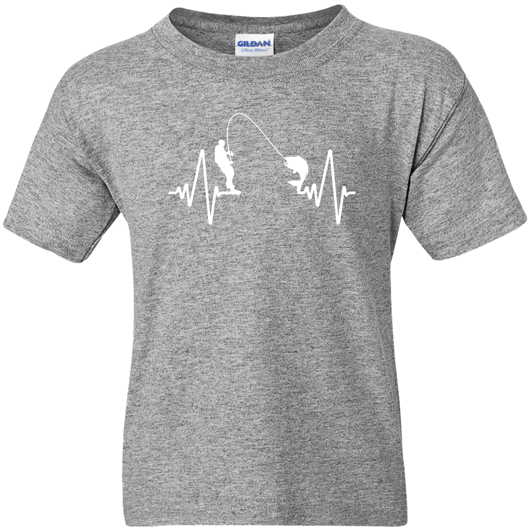 Fishing Heartbeat Kids Tee