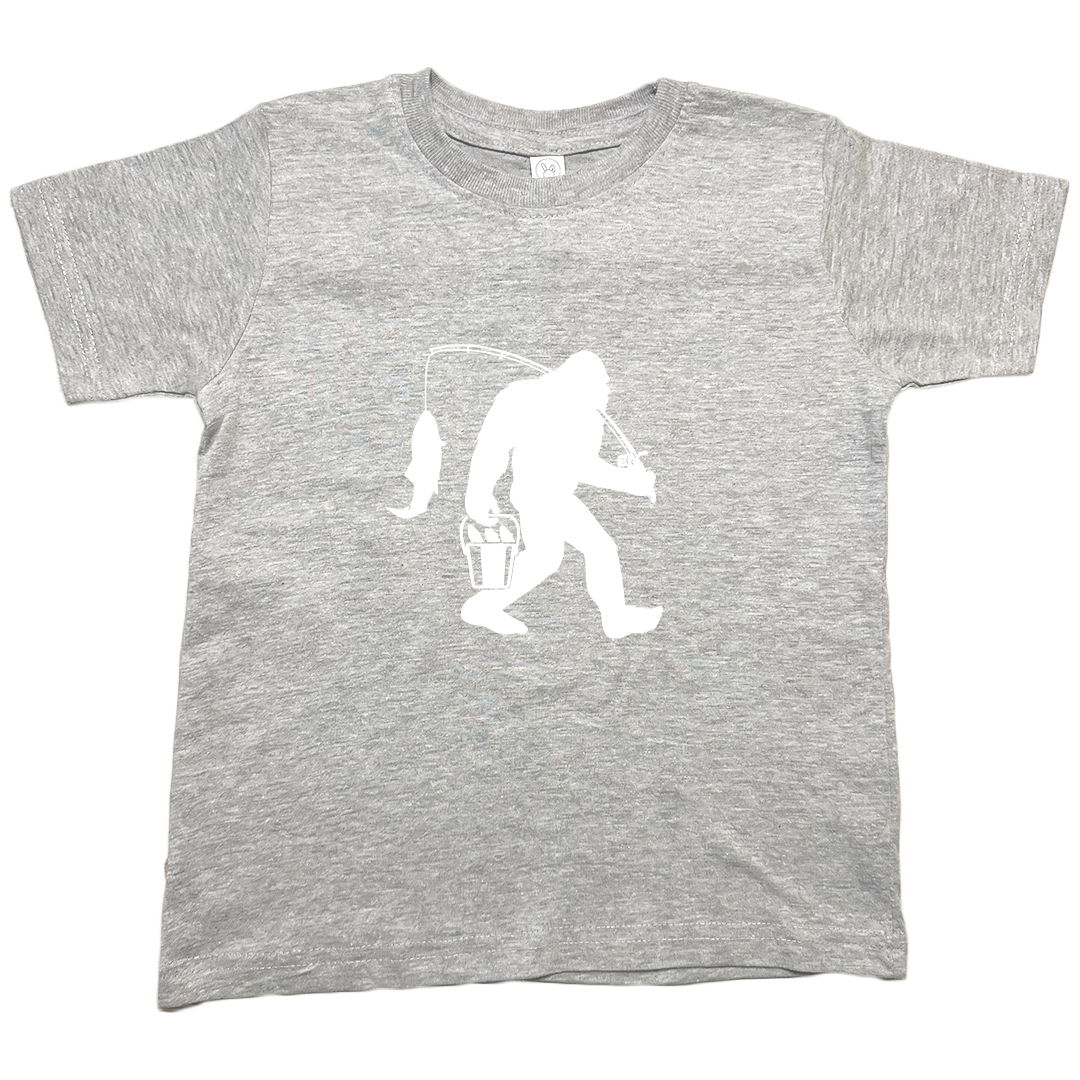 Fishing Sasquatch Kids Tee