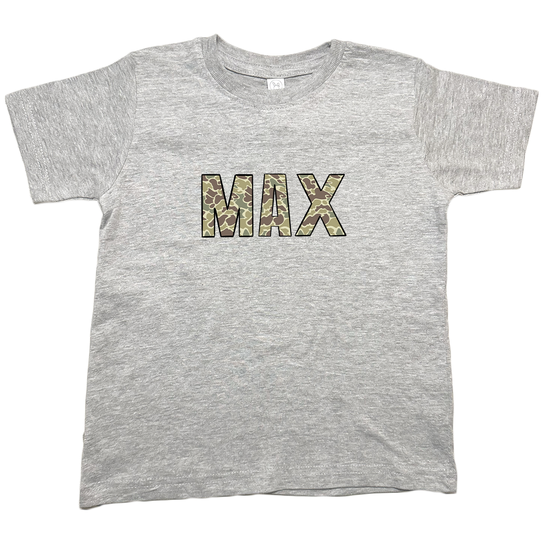 Personalized Camo Name Kids Tee