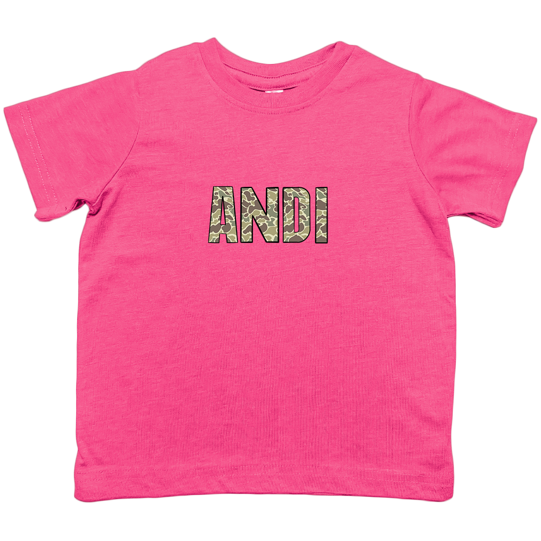 Personalized Camo Name Kids Tee