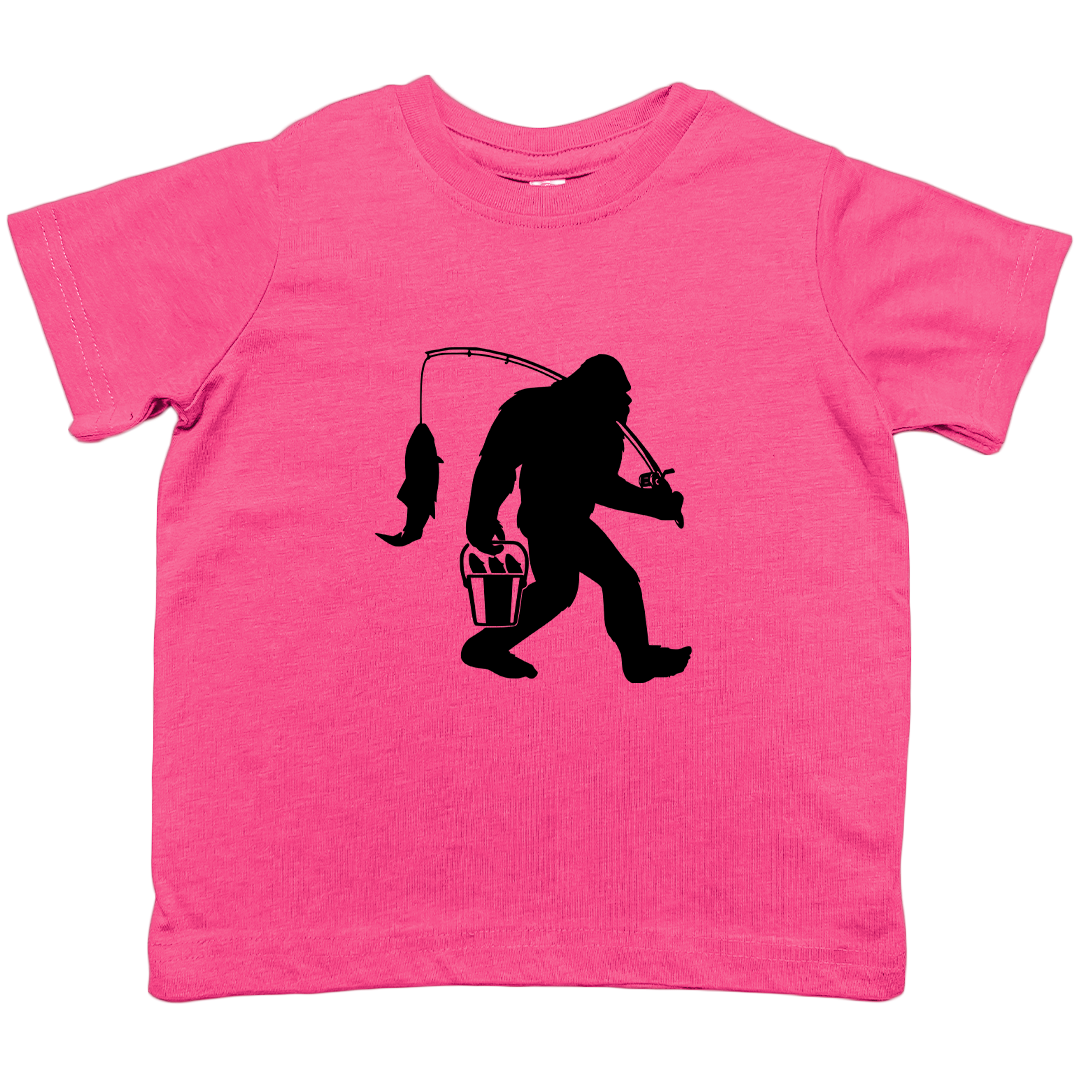 Fishing Sasquatch Kids Tee