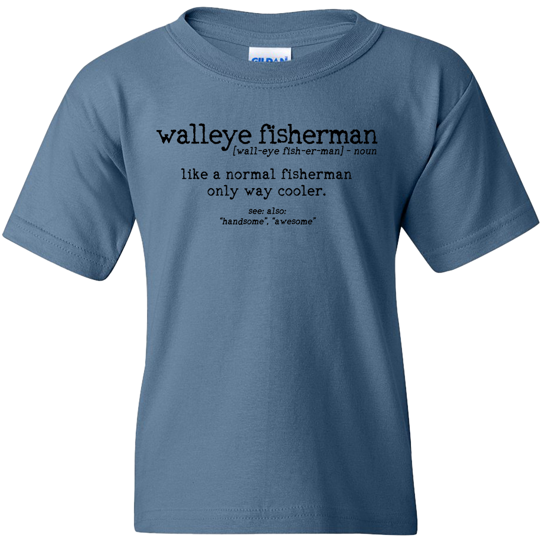 Walleye Fisherman Definition Kids Tee