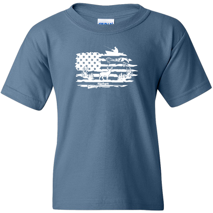 Fishing and Hunting Flag Adult Tee