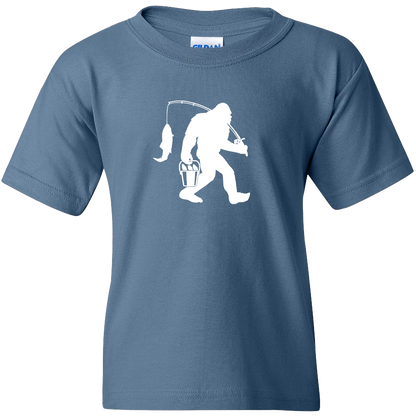 Fishing Sasquatch Kids Tee