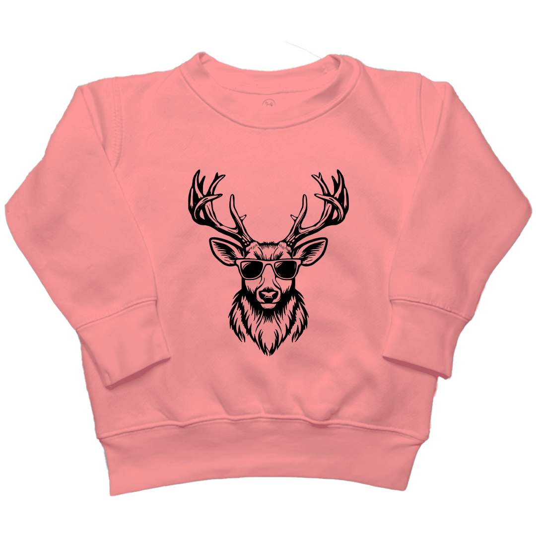 Cool Deer Toddler Crew Neck Sweatshirt