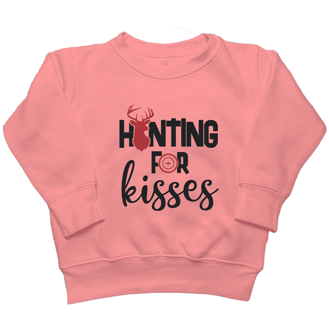 Hunting For Kisses Toddler Crew Neck Sweatshirt