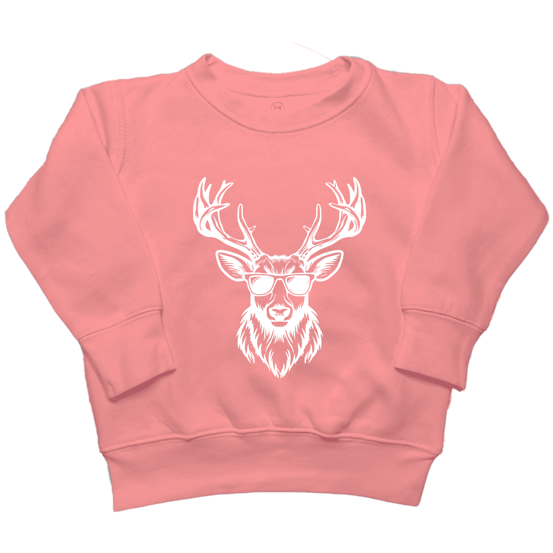 Cool Deer Toddler Crew Neck Sweatshirt