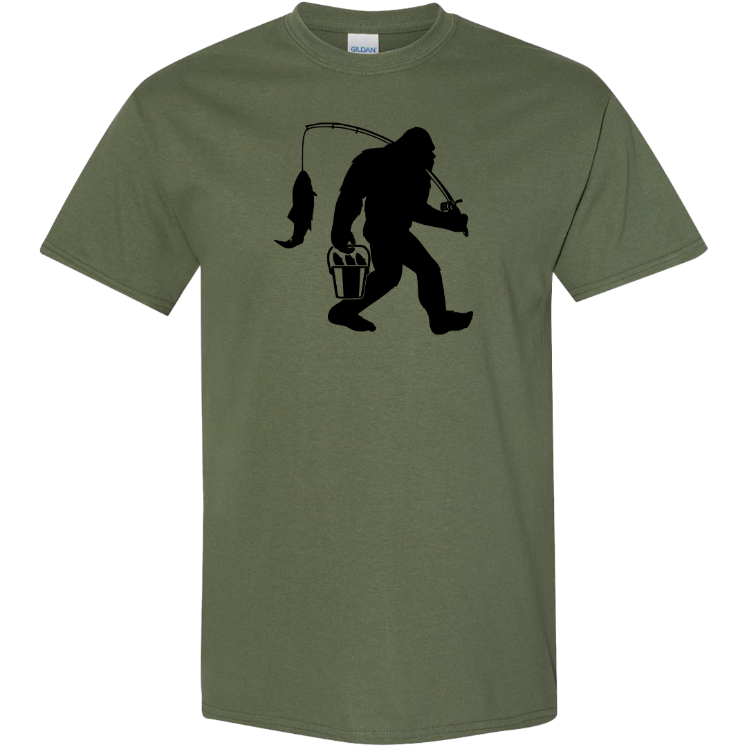 Fishing Sasquatch Kids Tee