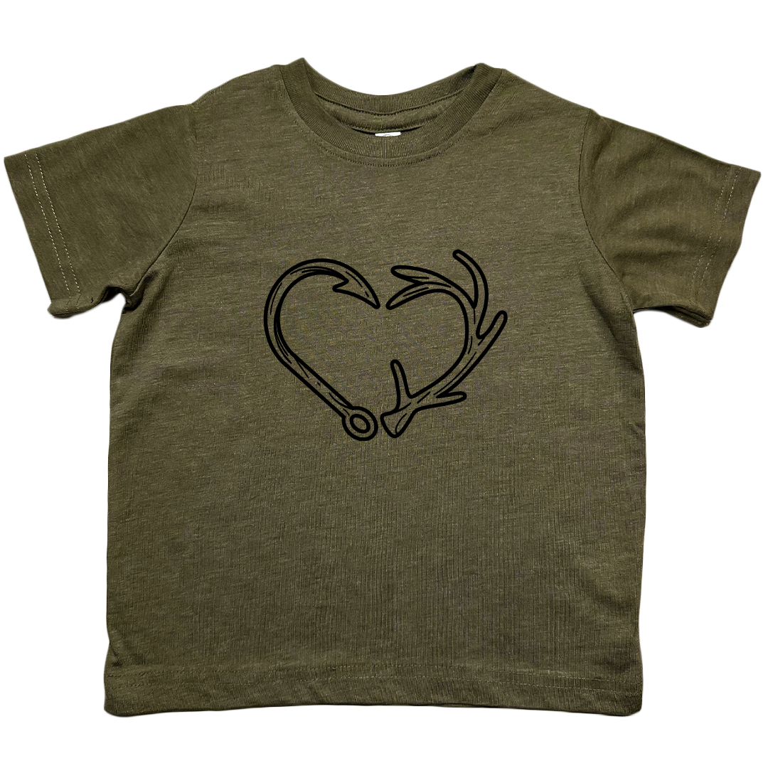 Hook Antler Heart Toddler Tee