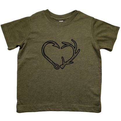 Hook Antler Heart Toddler Tee