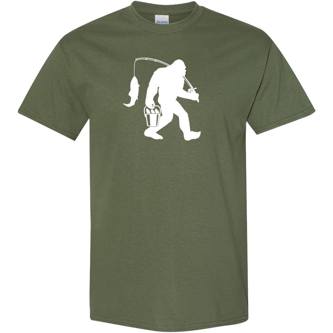 Fishing Sasquatch Kids Tee