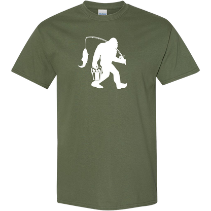 Fishing Sasquatch Kids Tee