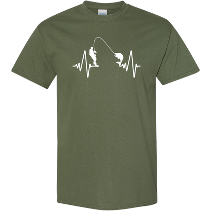 Fishing Heartbeat Adult Tee