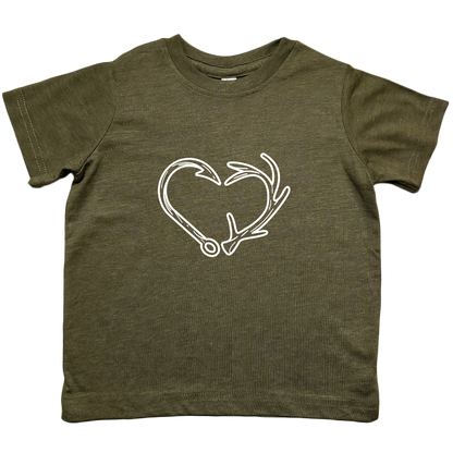 Hook Antler Heart Toddler Tee