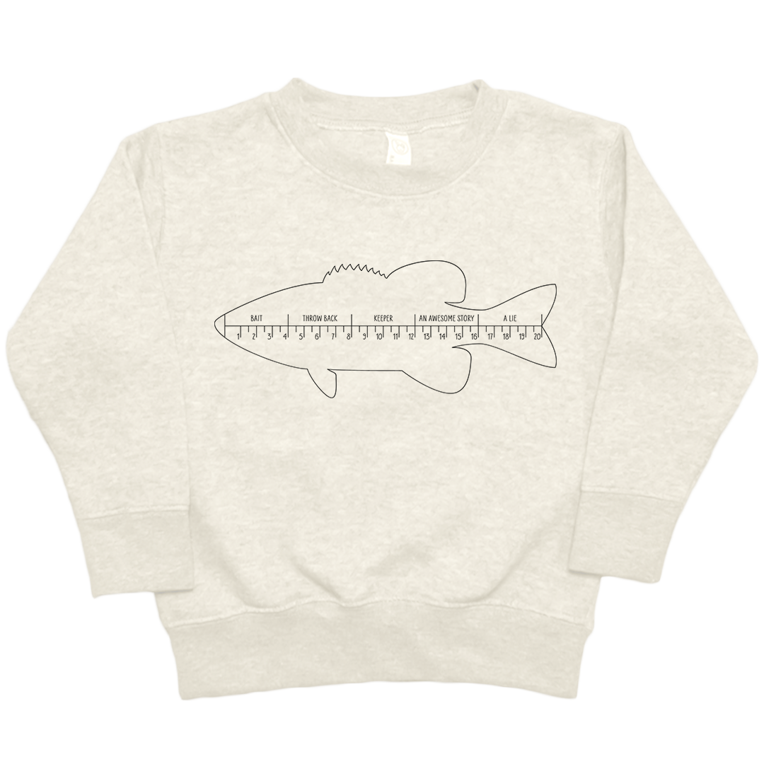 Fishing Ruler Toddler Crew Neck Sweatshirt