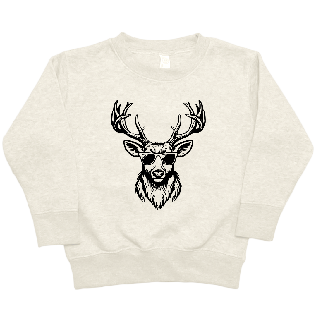 Cool Deer Toddler Crew Neck Sweatshirt