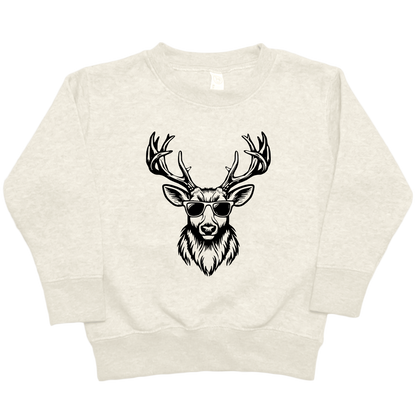 Cool Deer Toddler Crew Neck Sweatshirt