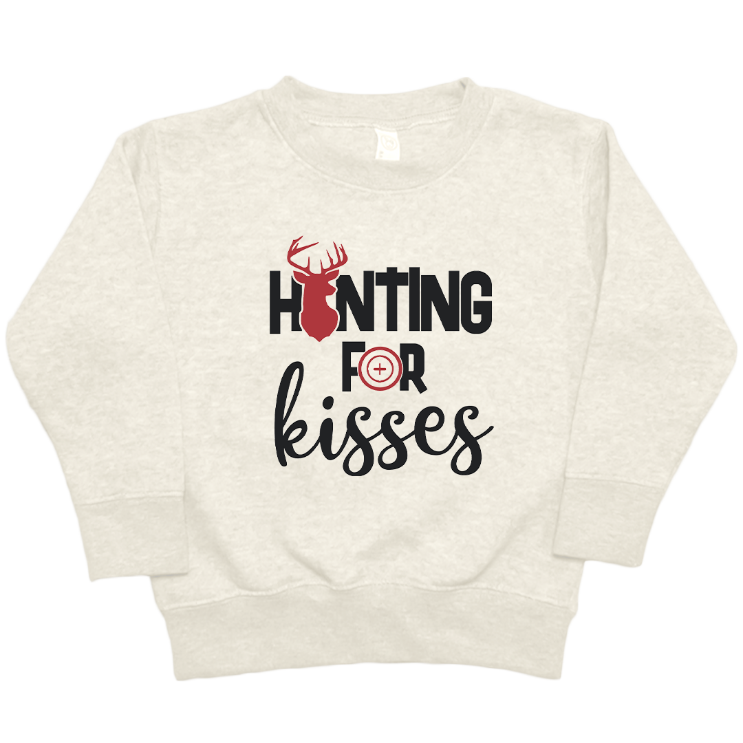 Hunting For Kisses Toddler Crew Neck Sweatshirt