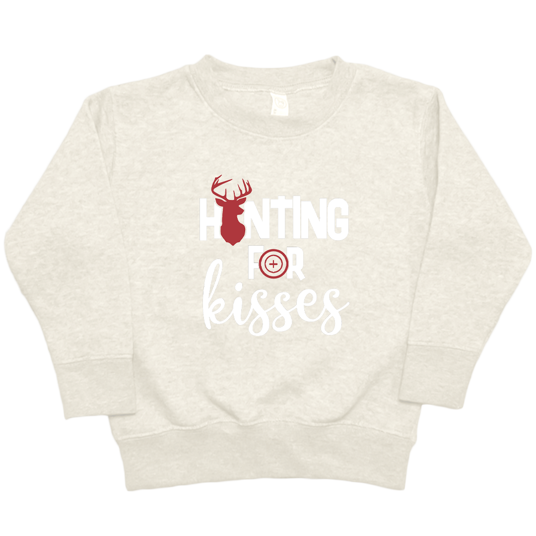 Hunting For Kisses Toddler Crew Neck Sweatshirt