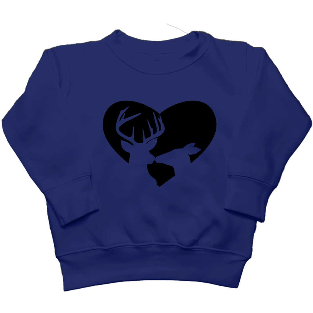 Deer Romance Kids Crew Neck Sweatshirt