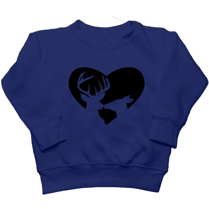 Deer Romance Kids Crew Neck Sweatshirt