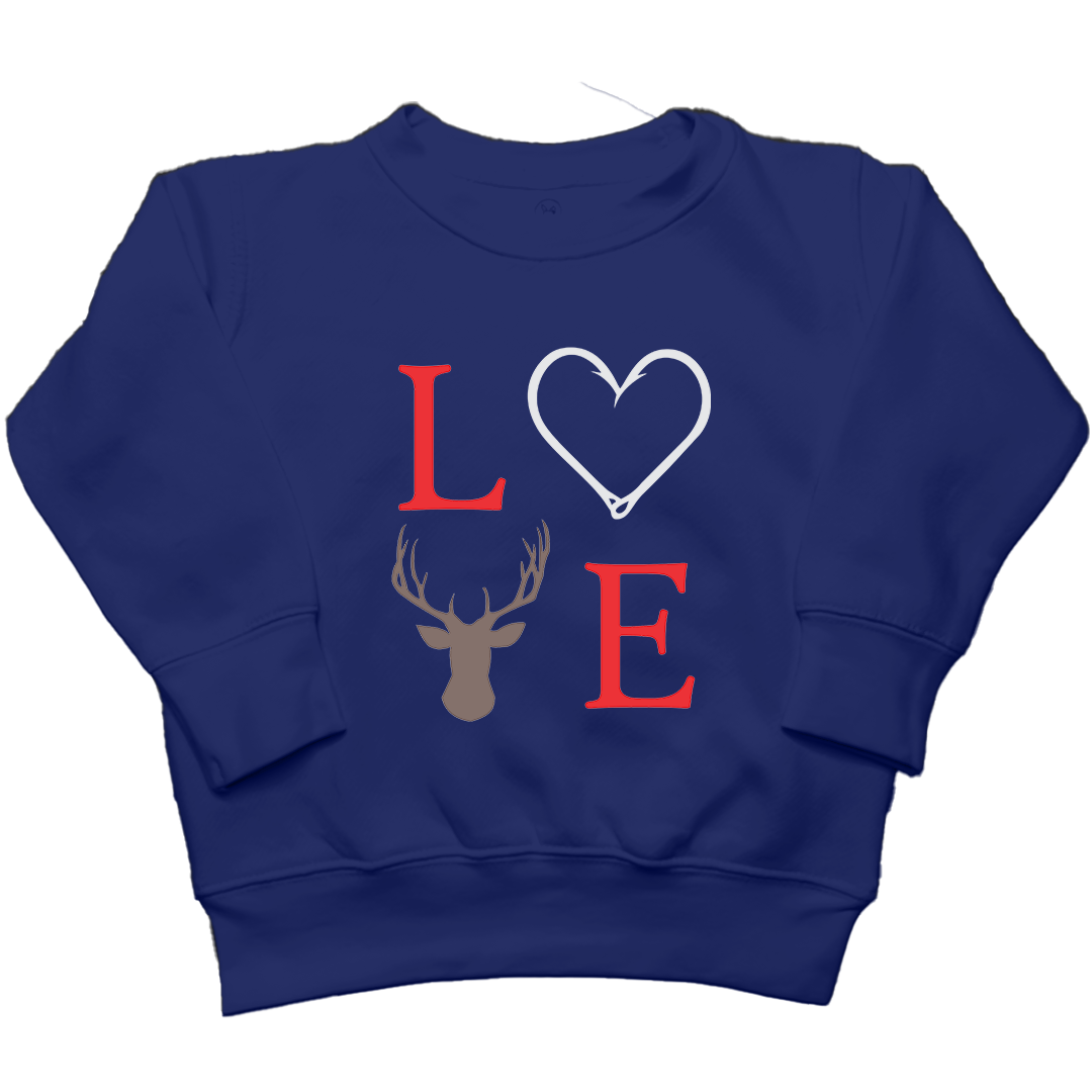 Buck Love Toddler Crew Neck Sweatshirt